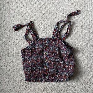 Buttoned floral cropped tank NEW WITH TAGS